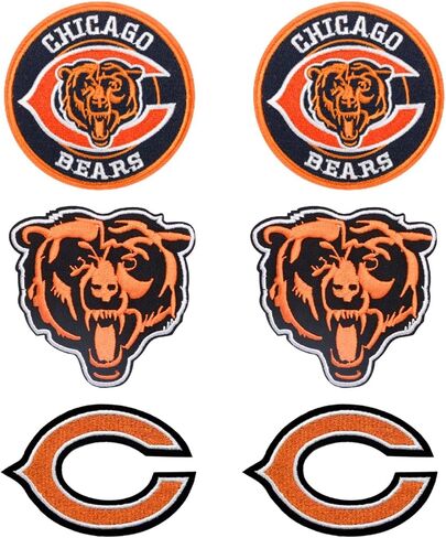 6 Pcs Cool Rugby Sports Embroidery Patches Football Fans Embroidered Badges Team Logo Patch for Sew On/Iron On Fabric Stickers Applique for Clothes, Backpacks,Hat,Jeans,Sportswear,Orange Bear in Saudi Arabia