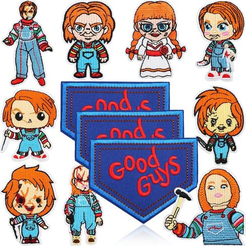13 PCS Embroidered Patches for Halloween, Horror Scary Movie Iron On/Sew On Applique Patches for T-Shirts Hats Backpacks Clothing, Applique Patches for DIY Accessories (Halloween-13pcs) in Saudi Arabia