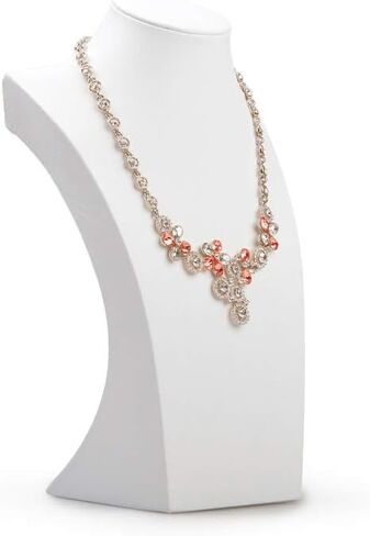 Oirlv White Leather Jewelry Bust Necklace Display Stand Trade Show Jewelry Holder (H:11.8") in Kuwait