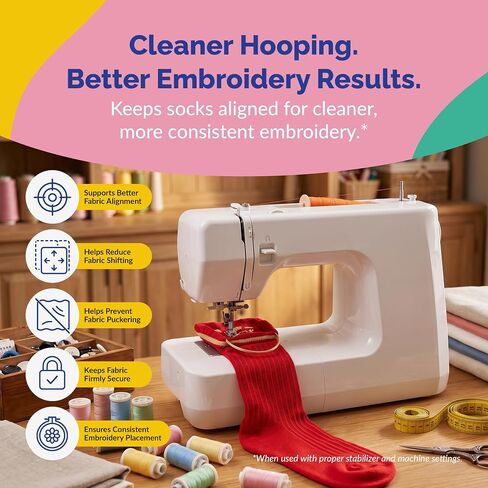 Sock Hoop for Embroidery Machine | Sock Hoop Set for Embroidering Designs on Any Machine. Embroidery Accessories and Supplies with Universal Compatibility. Makes Embroidering Socks Easy - 4 Pack in Kuwait