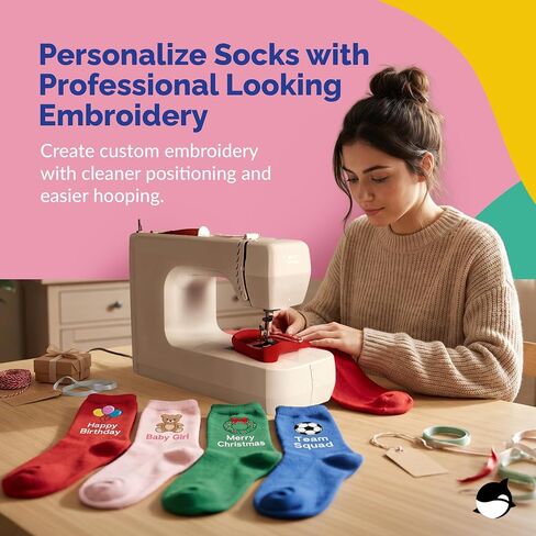 Sock Hoop for Embroidery Machine | Sock Hoop Set for Embroidering Designs on Any Machine. Embroidery Accessories and Supplies with Universal Compatibility. Makes Embroidering Socks Easy - 4 Pack in Kuwait