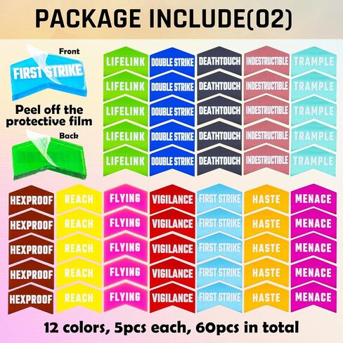 145 Pieces MTG Counter Dice Magic Life Counters Keyword Clear Acrylic Ability Tokens D20 +1 Dice Set for MTG, TCG, Card Games Accessories in Saudi Arabia