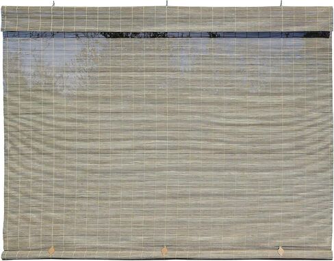 Radiance Cord Free Bamboo Shades for Porch, Patio & Sunroom - Imperial Matchstick Bamboo Blinds for Light Filtering - Roll-Up Bamboo Blinds for Outside Mount - Brown - 36" x 72" - (1108117) in Kuwait