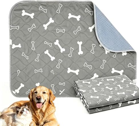 Puppy Pee Pads with Pheromones,Forever Pad,Washable Pee Pads for Dogs,Reusable Dog Pee Pads,Waterproof Leakproof Training Pad, Non-Slip Base for Household Use(Gray,S:23.6*15.7in) in Kuwait