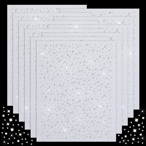 18PCS Iron-on Rhinestone Sheets Transfers, Glitter Crystal Hotfix Transfers in Saudi Arabia