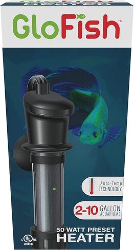 GloFish Submersible Heater 50 Watts, for Aquariums Up to 10 Gallons, UL Listed,BLACK in Saudi Arabia