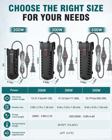 300W Aquarium Heater, Fish Tank Heater, Submersible Heater For Fish Tank in Kuwait