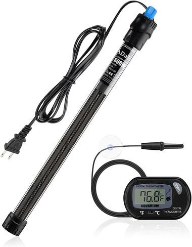 DaToo 500W Aquarium Heater Submersible 500Watt Fish Tank Heater Adjustable Thermostat with 2 Suction Cups and A Free Digital Thermometer for Marine Saltwater and Freshwater in Saudi Arabia