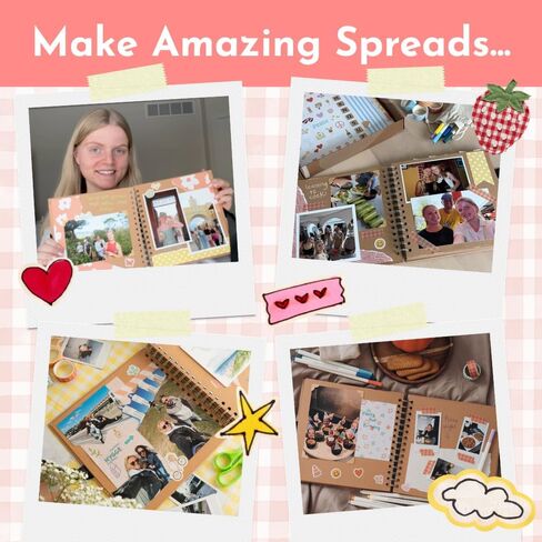 Scrapbook Kit - Large 80 Page Photo Album DIY Scrapbook - Holds 300+ Photos, With Metallic Pens, 200+ Stickers, Glue Pen, Washi Tapes, Backing Paper, Photo Corner Stickers (Starter Kit - 12 x 12 Inch) in Saudi Arabia