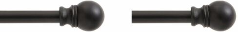 Kenney KN55250 Davenport Ball End Petite Café قضيب ستارة نافذة مزخرف، 28-48 بوصة طول قابل للتعديل، لمسة نهائية بيضاء، أنبوب فولاذي بقطر 1/2 بوصة in Kuwait