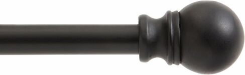 Kenney KN55250 Davenport Ball End Petite Café قضيب ستارة نافذة مزخرف، 28-48 بوصة طول قابل للتعديل، لمسة نهائية بيضاء، أنبوب فولاذي بقطر 1/2 بوصة in Kuwait