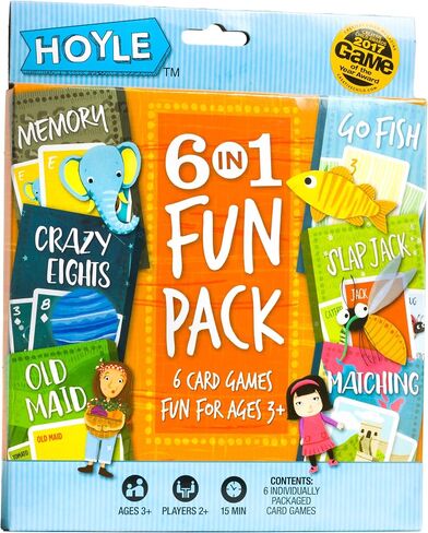 Hoyle 6-in-1 Kids Card Game Pack Go Fish Memory Old Maid Ages 3 Plus in Kuwait