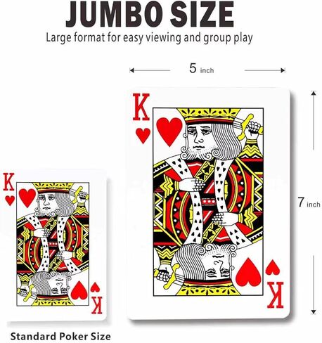 PMLAND 5x7 Giant Jumbo Playing Cards Large Poker for Seniors with LowVision in Kuwait