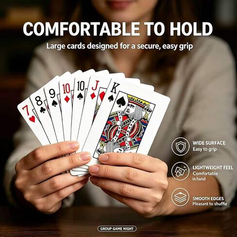 PMLAND 5x7 Giant Jumbo Playing Cards Large Poker for Seniors with LowVision in Kuwait