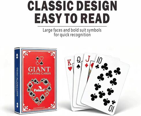 PMLAND 5x7 Giant Jumbo Playing Cards Large Poker for Seniors with LowVision in Kuwait
