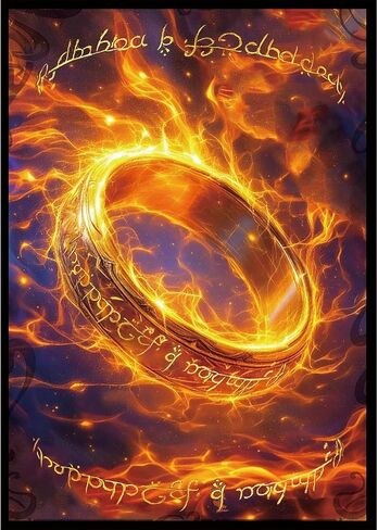 MTG Card Sleeves with 100 Pcs, Waterproof Textured Back Art Sleeves Deck Protector, HD Clear Front & Matte Back, Ultra-Durable, Smooth Shuffle Standard Size Card Sleeves Fit TCG MTG Cards-The Ring in Saudi Arabia
