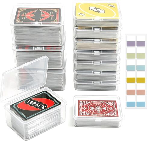 12Pcs Playing Card Cases, Clear Plastic Card Deck Box With Snap Lid in Saudi Arabia