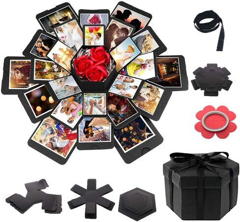Explosion DIY Gift Set, Exploding Love Box for Couples, Sentimental Gift for Wedding, Birthday Party, Boyfriend, Girlfriend, Scrapbook Style Photo Album, Memory Box in Kuwait