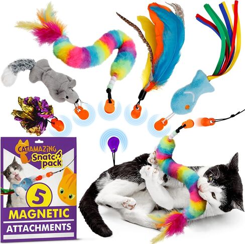 Cat Amazing Snatch - Magnetic Cat Wand Toy! Telescoping, Durable Feather Toy for Cats - Fishing Pole & Teaser Wand String Stick - Cats Can Really Catch! in Kuwait