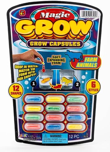 JA-RU Magic Grow Capsules Best Growing Animals Assorted Style Capsules Bath Toys for Kids. 305-1H in Kuwait