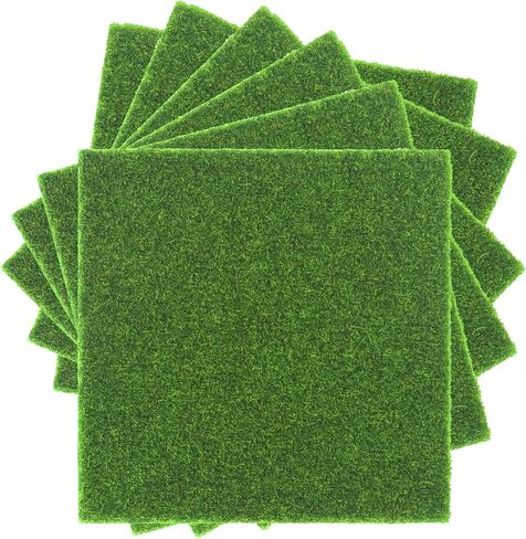ARTKAIKE 6 Pack 6x6 Inch Fake Grass, Art & Craft Supplies, Artificial Green Turf Rug for Fairy Gardens, Dollhouses, Dioramas, Model Scenes, Tabletop Terrain, Miniature Projects in Kuwait