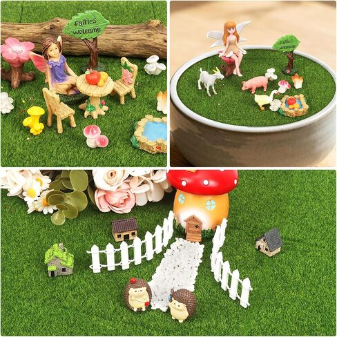 ARTKAIKE 6 Pack 6x6 Inch Fake Grass, Art & Craft Supplies, Artificial Green Turf Rug for Fairy Gardens, Dollhouses, Dioramas, Model Scenes, Tabletop Terrain, Miniature Projects in Kuwait