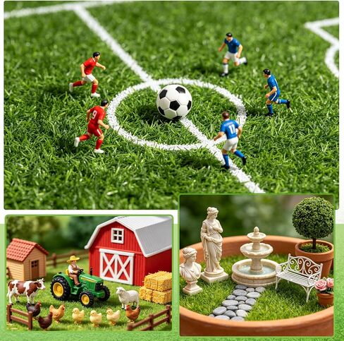 ARTKAIKE 6 Pack 6x6 Inch Fake Grass, Art & Craft Supplies, Artificial Green Turf Rug for Fairy Gardens, Dollhouses, Dioramas, Model Scenes, Tabletop Terrain, Miniature Projects in Kuwait
