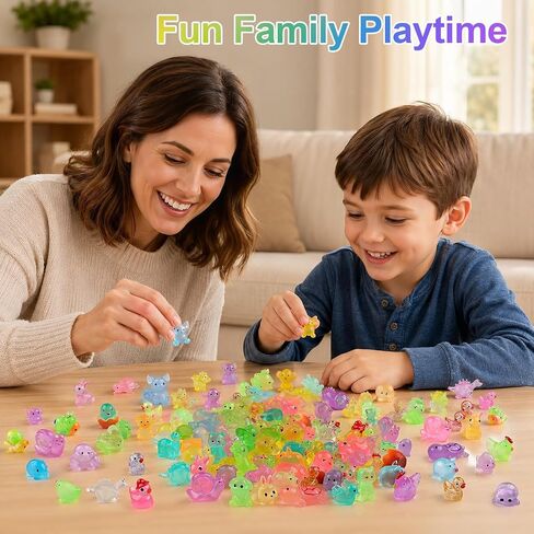 100PCS Mystery Resin Animals Blind Bag, 30 Styles Luminous Tiny Animal Miniatures Random Design, Glowing Resin Figures for Micro Landscape Dollhouse Decor Birthday Party Gift DIY Craft in Kuwait