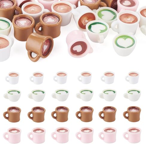 20Pcs Mini Resin Coffee Cups Miniature Things Kitchen Set Fake Drink Food Coffee Mug Lovely Tableware Coffee Halloween Dollhouse Ornaments for Desktop Resin Decorations Accessories Crafts in Kuwait