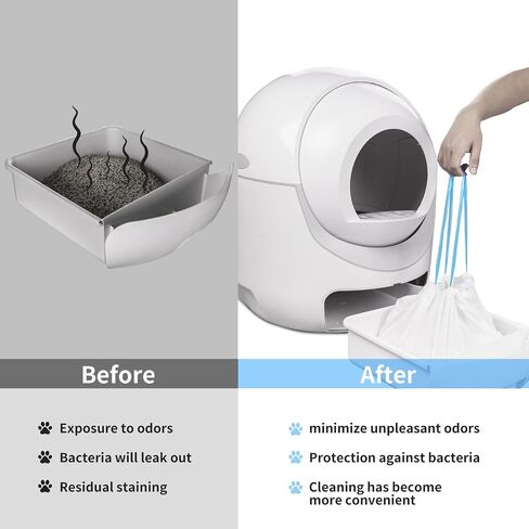 120 Count Extra Large Cat Litter Box Liners, Cat Litter Waste Receptacles Bags for Cleanpethome/BCHARYA Self-Cleaning Litter Box in Kuwait