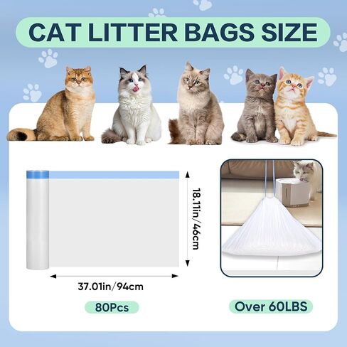 80 Count Jumbo Cat Litter Box Liners, 37" x 18.11" in Saudi Arabia
