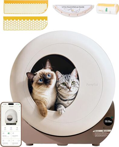 Furrytail Automatic Litter Box Self Cleaning, Odor& App Control, Gray in Saudi Arabia