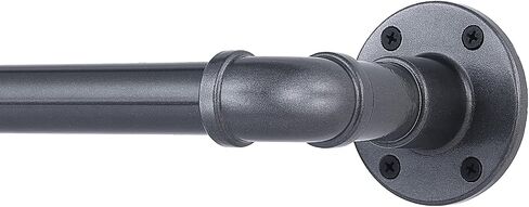 Industrial Curtain Rod, Curtain Rods for Windows 28 to 48 Inch, Rustic Wrap Around Curtain Rod, Fits Blackout Curtain, Indoor and Outdoor, Size: 30-48 Inch in Kuwait