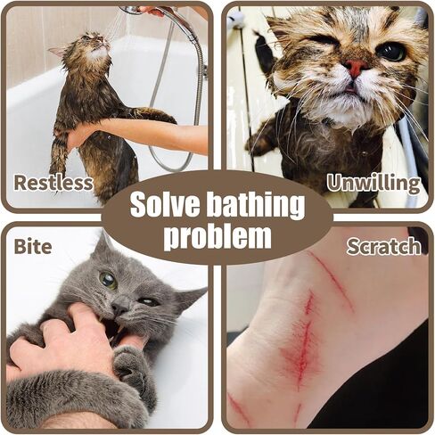 Cat Shower Bag with Removable Hood - Green Mesh Cat Bathing Bag for Stress-Free Bath, Nail Clipping & Grooming, Comfortable Cat Washing Bag in Kuwait