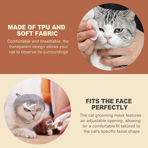 5 Pcs Cat Muzzle for Grooming with Anti Scratch Silicone Boots Set Breathable TPU Mask and Paw Protectors for Nail Trimming Bathing Kitten Puppy in Kuwait