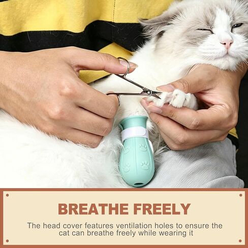 5 Pcs Cat Muzzle for Grooming with Anti Scratch Silicone Boots Set Breathable TPU Mask and Paw Protectors for Nail Trimming Bathing Kitten Puppy in Kuwait