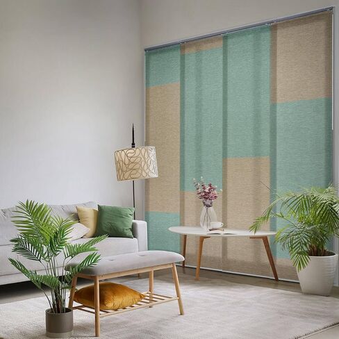 GoDear Design Adjustable Vertical Blinds, 45.8"-86" W, Up to 96" H, Extendable Track for Sliding Patio Doors, Trimmable Woven Panel Curtains, Steel in Kuwait