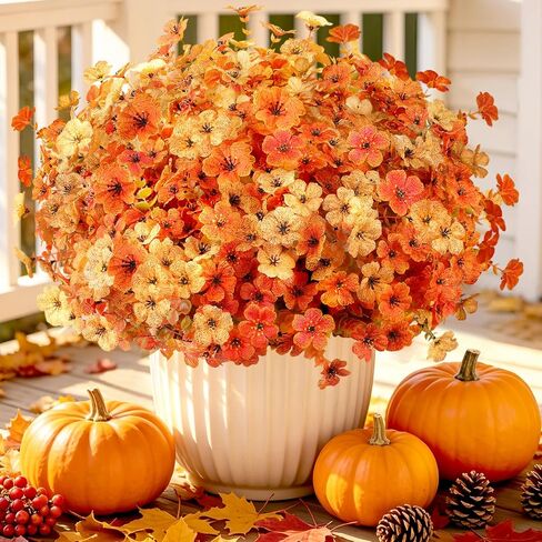 AmyHomie 20 Bundles Artificial Flowers for Outdoor UV Resistant Faux Flowers No Fade Fake Plastic Plants Garden Porch Window Box Decorating(Mix Color) in Kuwait