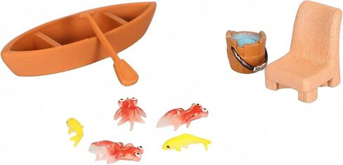 9 Pieces Miniature Boat with Oar | Realistic Look, Cute, Miniatures, for Tabletop Display, Crafters, Collectors, Green in Saudi Arabia