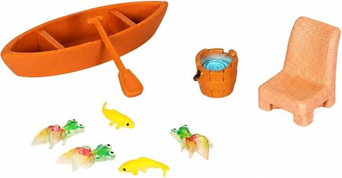 9 Pieces Detailed Miniature Boat with | Realistic Look, Micro-Landscape Decor, Ornaments, for Tabletop Display, Collectors, Red in Kuwait