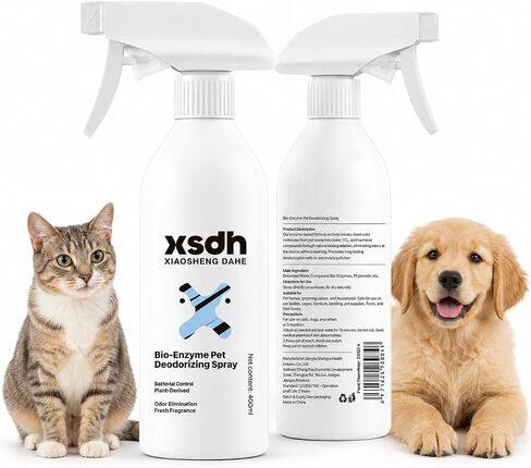 Pet Odor Deodorizing Spray, Bio-Enzyme Stain & Strong Odor Eliminator Spray for Dog Cat Pee Urine Pop, No-Rinse Air Freshener Spray for Smelly in Beds, Sofa, Carpet, Upholstery in Home & Car, 400ml in Kuwait
