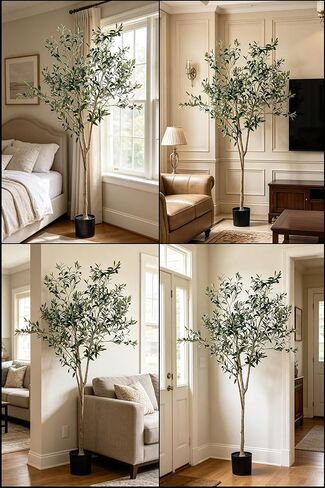 Artificial Tree Eucalyptus Tree 4.93ft Tall Fake Potted Silk Plants Modern Artificial Plants for Indoor Outdoor Home Office Decoration in Kuwait