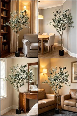 Artificial Tree Eucalyptus Tree 4.93ft Tall Fake Potted Silk Plants Modern Artificial Plants for Indoor Outdoor Home Office Decoration in Kuwait