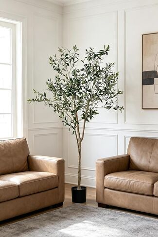 Artificial Tree Eucalyptus Tree 4.93ft Tall Fake Potted Silk Plants Modern Artificial Plants for Indoor Outdoor Home Office Decoration in Kuwait