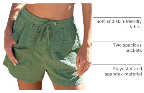 Dokotoo Womens 2023 Casual Shorts Waist Drawstring Front Pockets Comfy Elastic Summer Shorts with Pockets S-XL in Kuwait