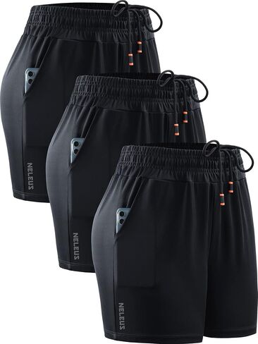 NELEUS Women's Lightweight Running Shorts Workout Athletic Short for Yoga with Pocket in Kuwait