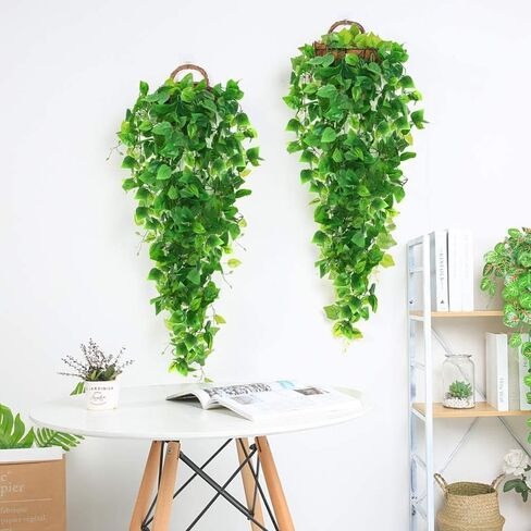 Ageomet 3pcs Artificial Hanging Plants, 3.6ft Fake Ivy Vine for Wall House Room Indoor Outdoor Decoration (No Baskets) in Kuwait
