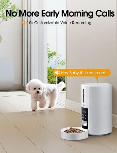 WOPET Automatic Cat Feeder, 3L Pet Dry Food Dispenser, Timed Portion Control with 6 Meals, Voice Recorder, Battery Backup in Kuwait