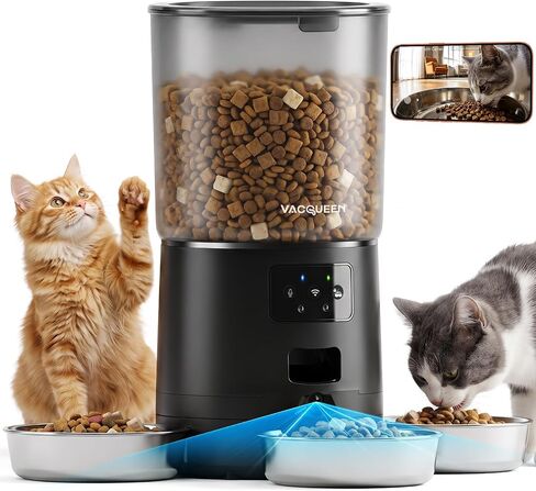 Automatic Cat Feeder with Camera for 3 Cats, 310° Monitoring, 2G/5G WiFi in Saudi Arabia