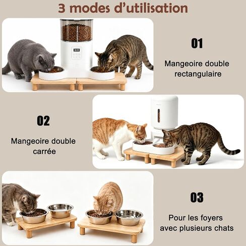 SZEE 2-Pack Cat Food Stand, Elevated Pine Wood Cat Feeder Stand for 2 Cats in Saudi Arabia